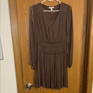 Nine West Chocolate Long Sleeve Dress